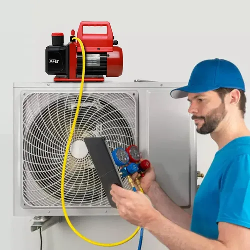 Vista 6 de PB Motor Tech - Bomba de vacío de una sola etapa de 4.5CFM 1/3HP, bomba de vacío de paletas rotativas de 110 V/60 Hz para sistemas HVAC