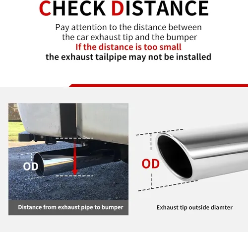Vista 5 de Richeer Punta de escape de 4 a 10 pulgadas, entrada de 4 pulgadas, salida de 10 pulgadas, longitud total de 18 pulgadas, punta de escape de acero