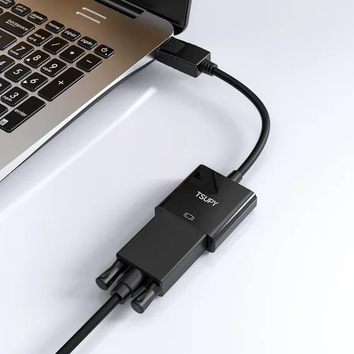 Vista 2 de TSUPY Adaptador DisplayPort a VGA, adaptador DP de 1080P chapado en oro, convertidor de puerto de pantalla macho a hembra, adaptadores de cable VGA