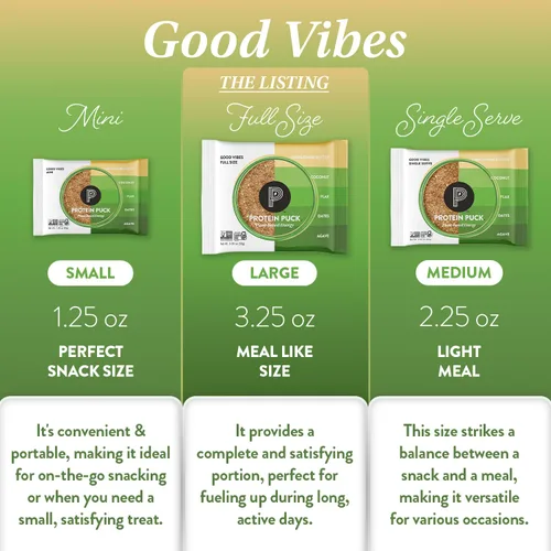 Vista 2 de Protein Puck - Barras de proteína a base de plantas, caja de 16 piezas Vegano, sin gluten, sin OMG 4 recetas disponibles