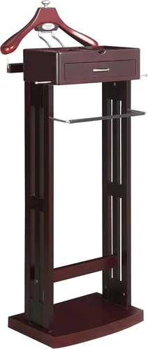 Proman Products Norstar VL36245 - Soporte de valet para traje con colgador desmontable, barra de pantalones, barras de corbata, bandeja de espejo y