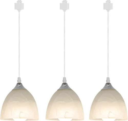 Vista 9 de Kiven Accesorio de iluminación de riel tipo H, luz colgante de pista de halo de vidrio regulable con control remoto, longitud ajustable con 3 modos