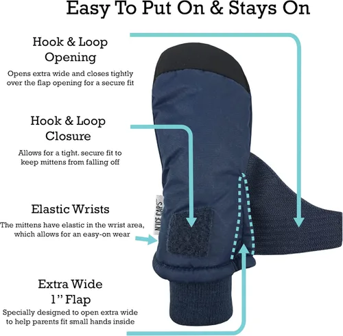 Vista 3 de N'Ice Caps Kids Waterproof Snow Mittens - Thinsulate Boys Girls Cold Weather