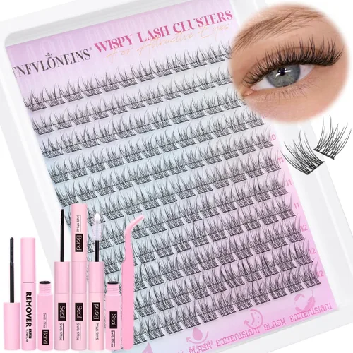 Vista 26 de Racimos de pestañas naturales, racimos de pestañas Wispy, 154 piezas, extensiones de pestañas en racimo, pestañas individuales, aspecto natural