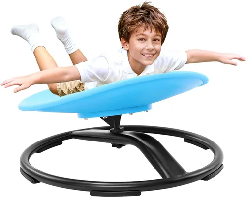 Zhenx Silla giratoria para niños autistas (de 3 a 18 años) – Asiento giratorio sensorial de capacidad de 220 libras – Juguete sensorial para Azul