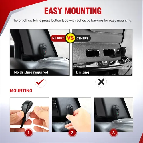 Vista 7 de Nilight - 10017W 16AWG Kit de arnés de cableado con conector DT Barra de luz LED de 12V Interruptor de encendido y apagado Relé de potencia Fusible