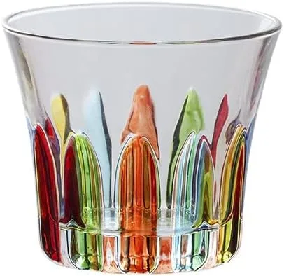 Vista 7 de kkekos Soplado a mano estilo italiano coloridos vasos de whisky vasos de agua taza de cristal (01)