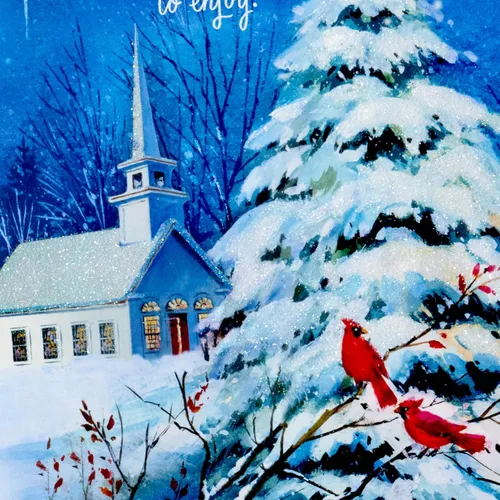 Vista 7 de DaySpring - Juego de tarjetas de Navidad religiosas (16 tarjetas y sobres) Iglesia de invierno Tarjetas navideñas religiosas de la iglesia