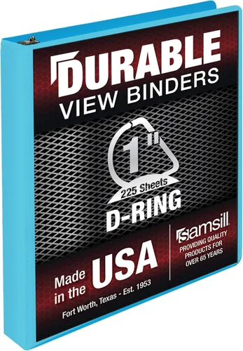 Vista 69 de Samsill - Carpeta duradera de 5 pulgadas, fabricada en los Estados Unidos, con anillos en D, transparente y personalizable, color blanco