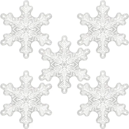 5 piezas globos transparentes de copo de nieve de 36 pulgadas, globos de lámina Mylar transparentes de copo de nieve navideños para decoraciones de