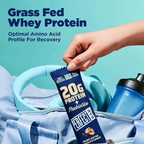 Vista 7 de Perfect Bar Protein + Prebiotics Barra de proteína de mantequilla de maní de chocolate, 0.71 onzas de proteína, suero alimentado con pasto, 0.21