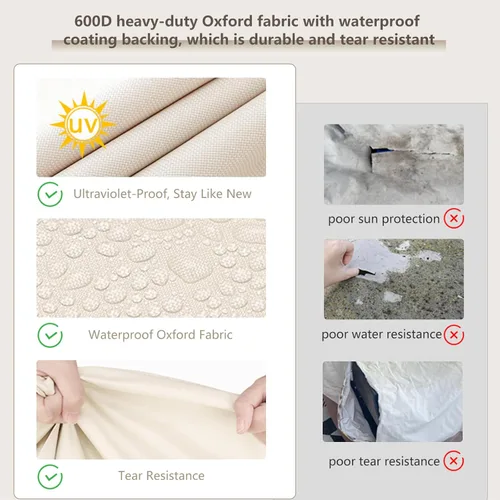 Vista 5 de Fundas para Muebles de Exterior Impermeables Funda para Sofá de Exterior de 3 Plazas, 79 pulgadas de ancho x 38 pulgadas de profundidad x 35