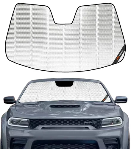 Vista 8 de Parasoles para parabrisas Pigenius para Dodge Charger 2011-2023 sin cámara montada en espejo retrovisor, parasol para ventana delantera - AstraGuard