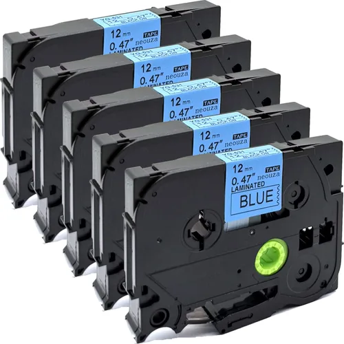 NEOUZA Cartucho de cinta de etiquetas TZE TZ laminadas, de 15/32 x 15/16 pulgadas, compatible para Brother P-Touch (paquete de 5), TZe-531 Negro en