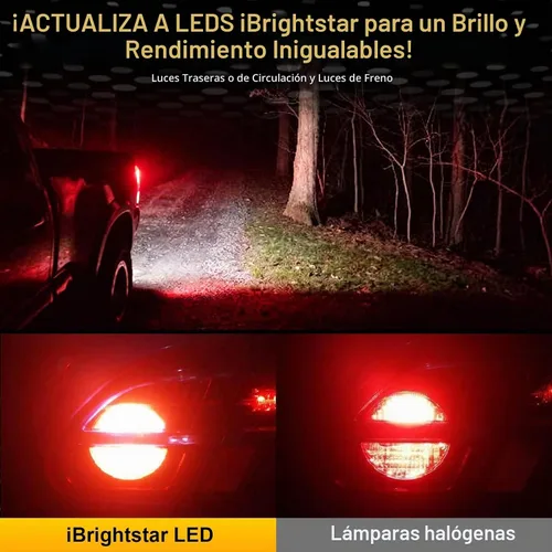 Vista 3 de iBrightstar - Las más novedosas luces de freno intermitentes estroboscópicas de 9 a 30 V, 912, 921, W16W, T15, 906, focos LED con lente. Rojo