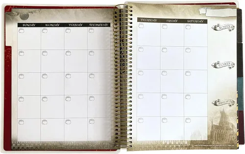 Vista 3 de Paper House Productions Harry Potter - Planificador de 12 meses sin fecha de 9.5 pulgadas con calcomanías de bandera de mes y evento, mapa