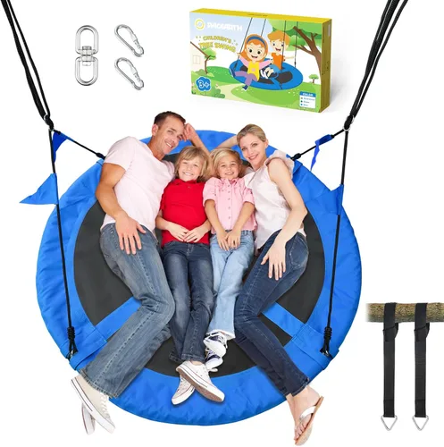Vista 11 de PACEARTH Columpio de árbol de 40 pulgadas, capacidad de peso de 900 libras, 2 correas colgantes adicionales, cuerdas ajustables de múltiples hebras