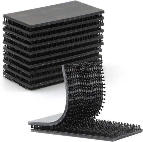 Vista 16 de Cierre resellable de doble bloqueo SJ3550 1" x 1" 10 piezas, cinta adhesiva de gancho en forma de hongo, negro, resistente para montaje de soporte