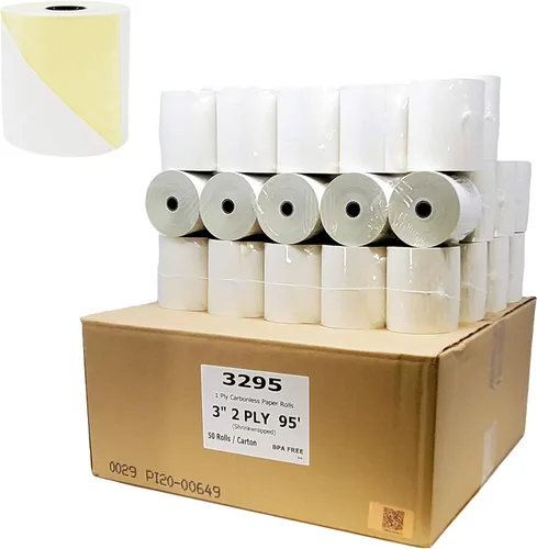 Vista 46 de (100 rollos) 2 1/4 x 50 Rollos de papel térmico para recibo de 55 GSM, papel alemán de calidad premium, se adapta a todos los terminales de tarjetas