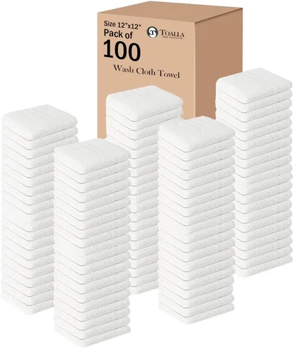 Vista 11 de Paño 100% algodón, paquete de 60, 700 GSM, paño suave para cara y cuerpo, altamente absorbente, 12 x 12 pulgadas, aguamarina