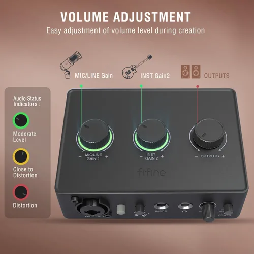 Vista 6 de FIFINE Juego de equipo de podcast, kit de grabación de música con micrófono dinámico de estudio y mezclador de audio USB con entrada de micrófono