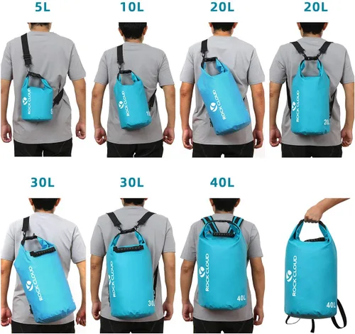 Vista 3 de Rock Cloud - Bolsa seca impermeable de 7.93 galones, para kayak, rafting, navegación, playa, surf, natación, canoa, campamento, senderismo, pesca