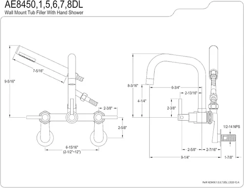Vista 3 de Kingston Brass AE8457DL Concord Clawfoot - Grifo de bañera (11,69 x 9,25 x 10), latón cepillado