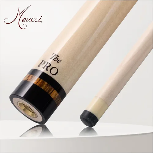 Vista 4 de Meucci Taco de billar – Madera natural con tinte de arco iris – Taco de billar con antebrazo de arce, mango de madera maciza, puntas de taco de alto
