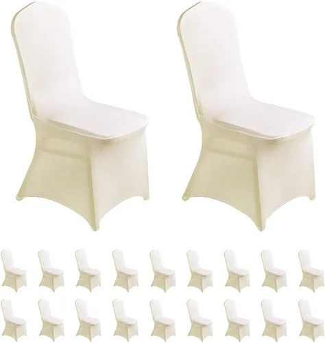 Vista 19 de LZY 6 piezas de fundas elásticas para sillas de spandex para bodas, fiestas, decoración de banquetes (blanco, 6)