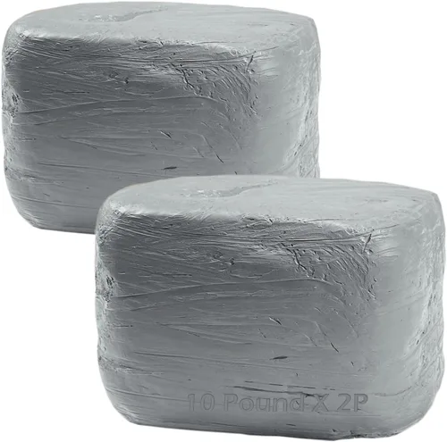 Vista 10 de ReArt Arcilla de modelado natural de secado al aire – 10 libras con 40 piezas de herramientas de escultura de cerámica, arcilla multiusos (gris)