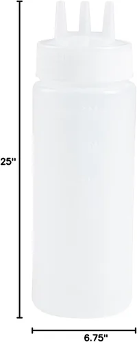 Vista 17 de Botellas exprimibles de condimentos de 12 onzas, 6 botellas exprimibles con puntas de triple dispersión – Botellas pequeñas, flexibles y de plástico