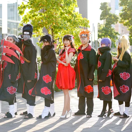 Vista 3 de ImCreate Anime Costume Akatsuki Cloak Kids Uchiha Itachi Obito Costume Halloween Cosplay
