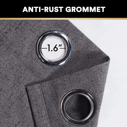 Vista 370 de Primitive - Cortinas opacas 100 % de lino texturizado natural para dormitorio, sala de estar, cortinas para ahorra energía, tela de arpillera