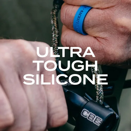 Vista 4 de QALO Anillo de silicona de goma para mujer, anillo de boda apilable de goma Chevron, transpirable, anillo de silicona de compromiso duradero, varios