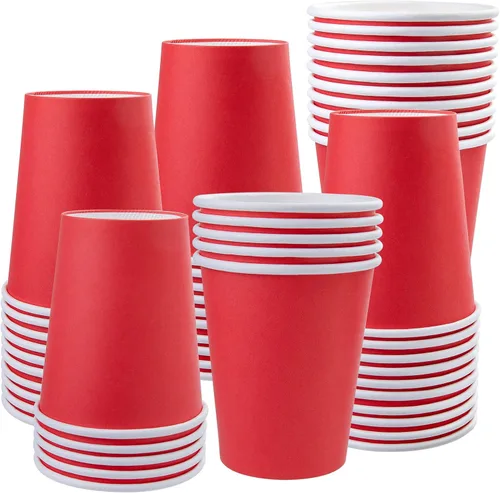 Vista 9 de Vasos de papel negro de 8 onzas, tazas de café de papel, vasos desechables para beber, vasos de papel para bebidas calientes/frías, tazas de papel