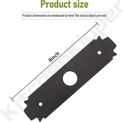 Vista 2 de KitchenKipper Paquete de 2 cuchillas de bordeadora AC04215 de 8 pulgadas (orificio central de 1 pulgada) compatible con Ryobi 818-928 Expand-It