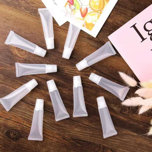 Vista 4 de HRLORKC 110 tubos vacíos de 0.3 fl oz para brillo labial, contenedores para bálsamo labial cosmético