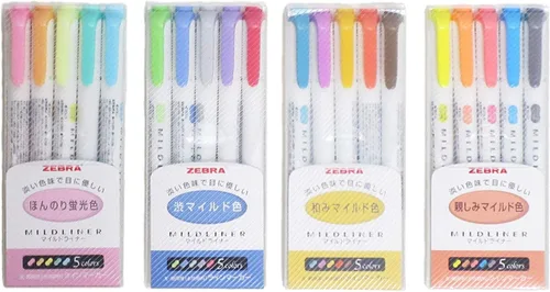Zebra mildliner Highlighter Pen Set, 20 Pastel Color Set