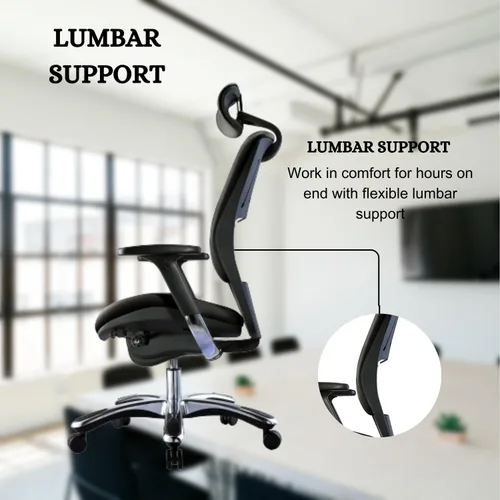 Vista 7 de Sillas de oficina ergonómicas - Silla de escritorio con respaldo alto - Silla ejecutiva de cuero con reposacabezas ajustable - Soporte lumbar