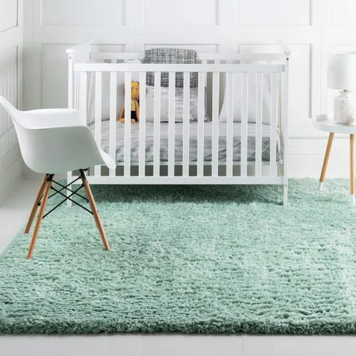 Vista 22 de Rugs.com - Alfombra de la colección Infinity, alfombra de pelo mullido sólida de 2 x 3 pies, color azul Egeo, perfecta para salas de estar