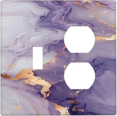 Vista 88 de Placa decorativa para interruptor de luz, diseño bohemio, abstracción, montaña y sol, 2 bandas, 1 palanca, 1 placa de pared dúplex, cubiertas