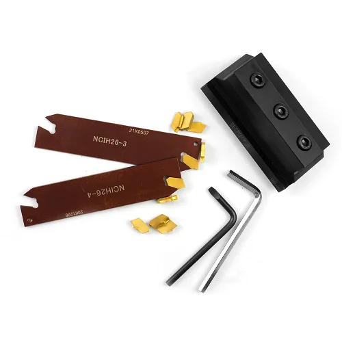 Vista 9 de OSCARBIDE Bloque de autobloqueo SLTBN19-5 de 3/4 "con cuchilla ajustable NCIH26-3, hoja NCIH26-4, estaño recubierto 5 piezas de insertos de carburo