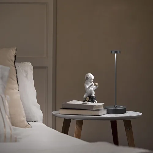 Vista 7 de Lámpara de mesa recargable, inalámbrica, funciona con pilas, luz LED de 5000 mAh, brillo de 3 niveles, lámparas de escritorio portátiles, control