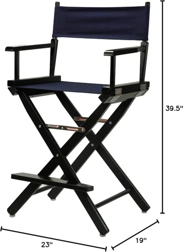 Vista 109 de Casual Home - Silla de director de 24.0 in, marco negro, con lona azul marino, altura de mostrador
