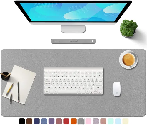 Vista 11 de TOWWI - Tapete para escritorio de piel sintética con base de gamuza, antideslizante, mouse pad, multicolor, 24 x 14 pulgadas, impermeable, protector