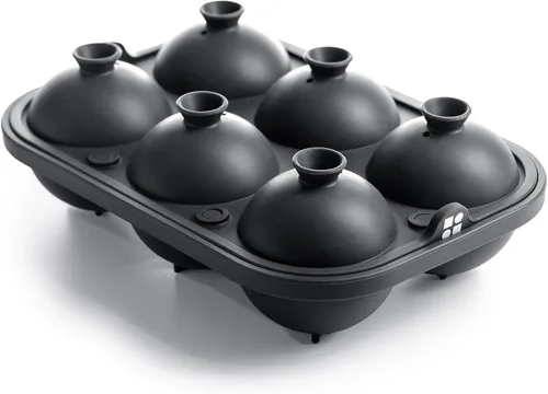 Vista 6 de Moldes para cubitos de hielo – Combo de molde grande de silicona para hielo y esfera con embudo integrado de fácil llenado de 2 pulgadas redondos