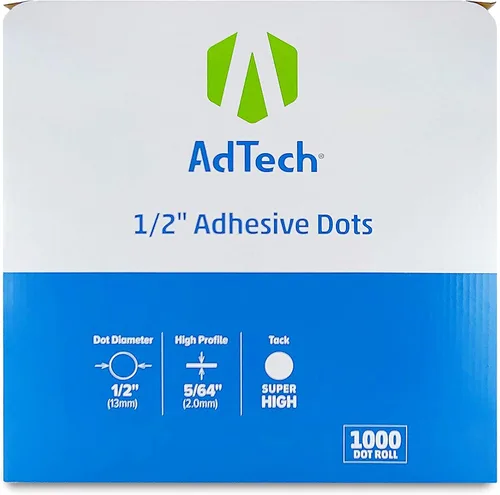 Vista 6 de AdTech Puntos adhesivos de doble cara, sensible a la presión, alternativa a la cinta de doble cara, 1/2 pulgada de alta adherencia, rollo de 2000