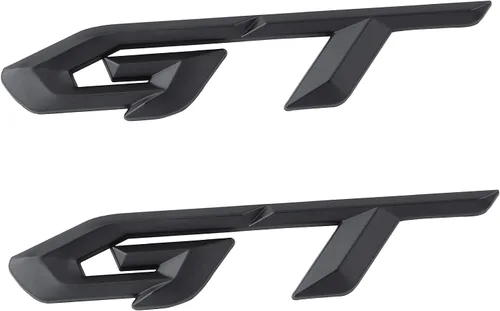 Vista 12 de GT - Calcomanías de metal 3D autoadhesivas para automóvil, emblema de automóvil e insignia, decoración de cubierta de arañazos para camión Negro-rojo