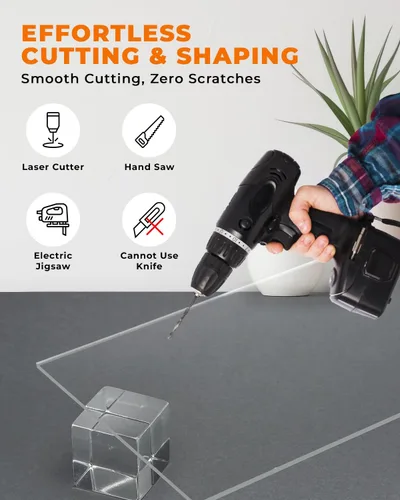 Vista 2 de FALKEN DESIGN - Falkendesign-Acrílico-CL-1/4-3036 Hoja de plexiglás acrílico Falken Design, Transparente, 30" x 36" x 1/4