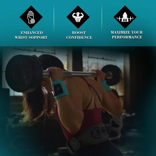 Vista 4 de Improved Lifting Support & Stability - Gym Wrist Wraps for Weightlifting 14" Premium Quality Hand Wraps with Thumb Loop - Weight Lifting Wrist Wraps